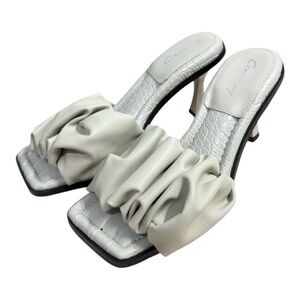 Circus NY by Sam Edelman Slade White Ruffle Slide Sandals Size 7.5 Heels